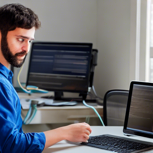 A DBA sitting at his desk working with tools provided by a community of other DBAs and developers