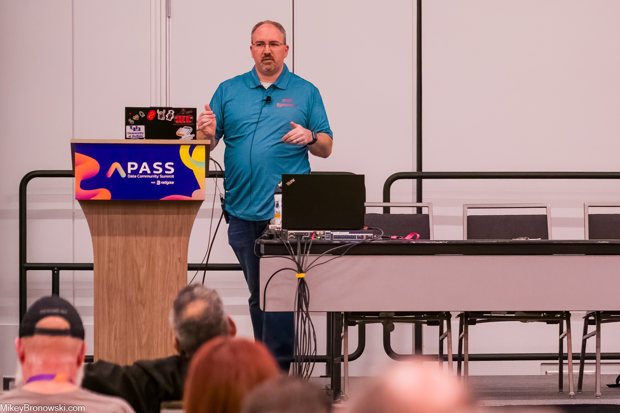 On stage at PASS Summit 2025. Photo by Mikey Bronowski